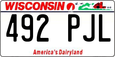 WI license plate 492PJL