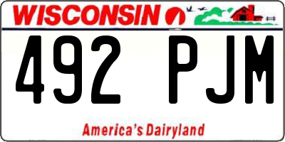 WI license plate 492PJM