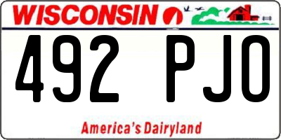 WI license plate 492PJO