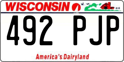 WI license plate 492PJP