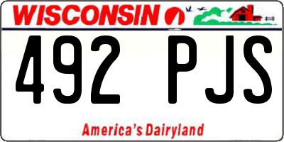 WI license plate 492PJS