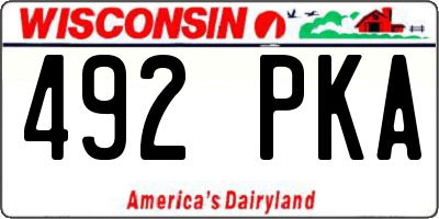 WI license plate 492PKA