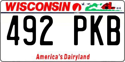 WI license plate 492PKB