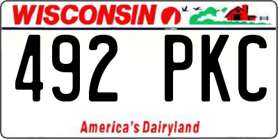 WI license plate 492PKC