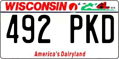 WI license plate 492PKD