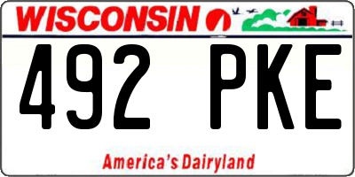 WI license plate 492PKE