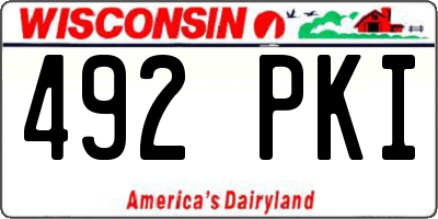 WI license plate 492PKI