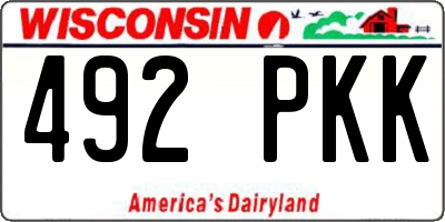 WI license plate 492PKK