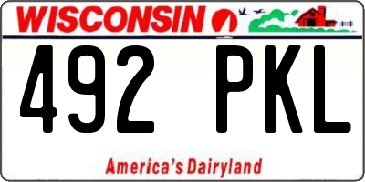 WI license plate 492PKL