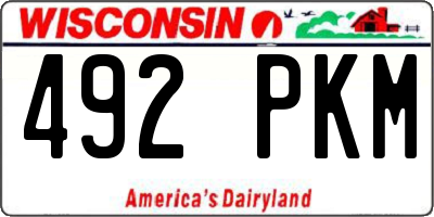 WI license plate 492PKM