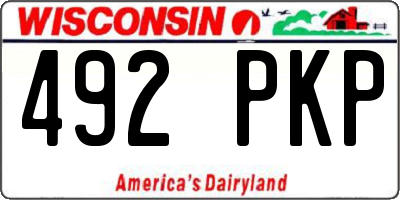 WI license plate 492PKP