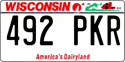 WI license plate 492PKR