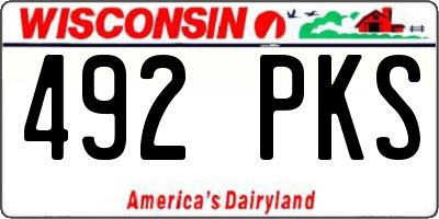 WI license plate 492PKS
