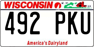 WI license plate 492PKU