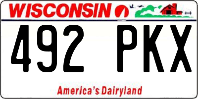 WI license plate 492PKX