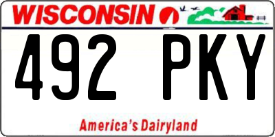WI license plate 492PKY