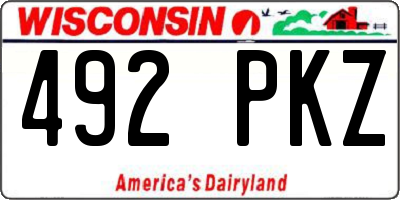 WI license plate 492PKZ