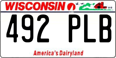 WI license plate 492PLB