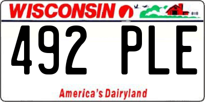 WI license plate 492PLE