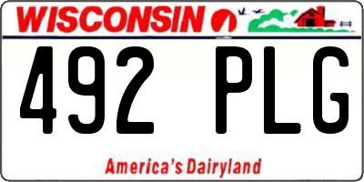 WI license plate 492PLG