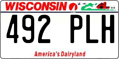 WI license plate 492PLH