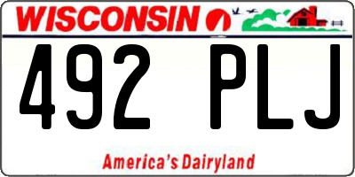 WI license plate 492PLJ