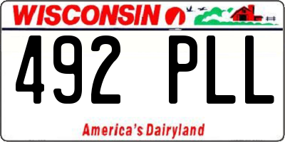WI license plate 492PLL