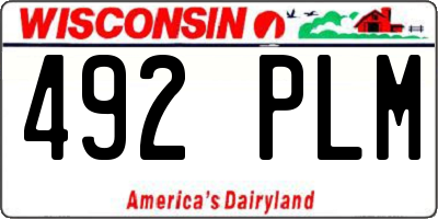 WI license plate 492PLM