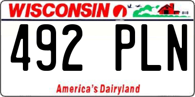 WI license plate 492PLN