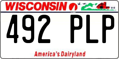 WI license plate 492PLP