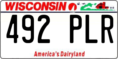 WI license plate 492PLR