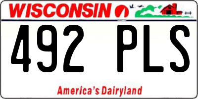 WI license plate 492PLS