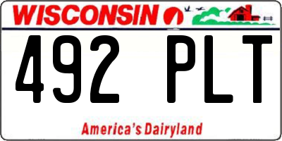 WI license plate 492PLT