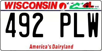 WI license plate 492PLW