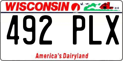WI license plate 492PLX