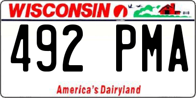 WI license plate 492PMA