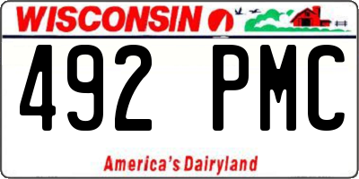 WI license plate 492PMC