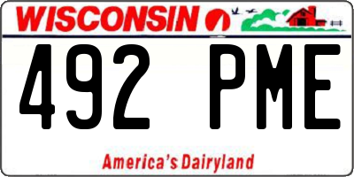 WI license plate 492PME
