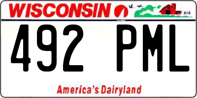 WI license plate 492PML