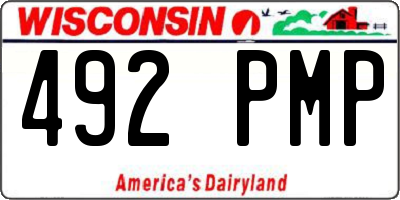 WI license plate 492PMP