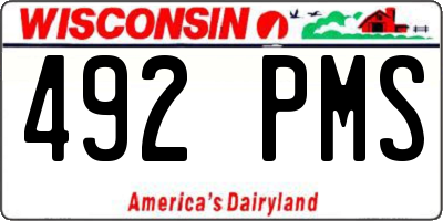 WI license plate 492PMS