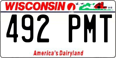 WI license plate 492PMT