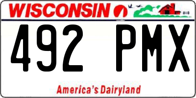 WI license plate 492PMX