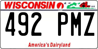 WI license plate 492PMZ