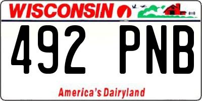 WI license plate 492PNB