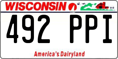 WI license plate 492PPI