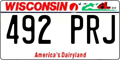 WI license plate 492PRJ