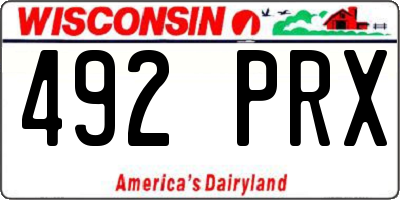 WI license plate 492PRX