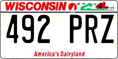 WI license plate 492PRZ