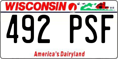 WI license plate 492PSF